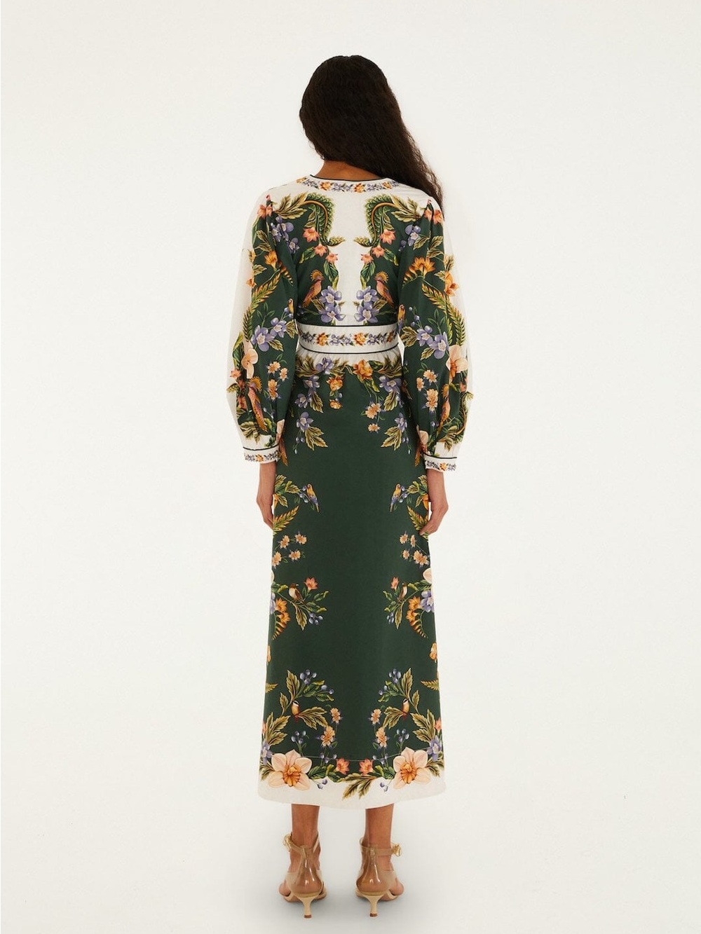 NWT FARM RIO Green Nature V Neck Buttoned Maxi Dress - Picture 2 of 13